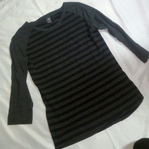 Charcoal and Black Striped Baseball Pocket Shirt